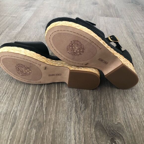 Vince Camuto Meterry Womens Adjustable Wedge Sandals Black Leather Upper Size 7M - Picture 7 of 13